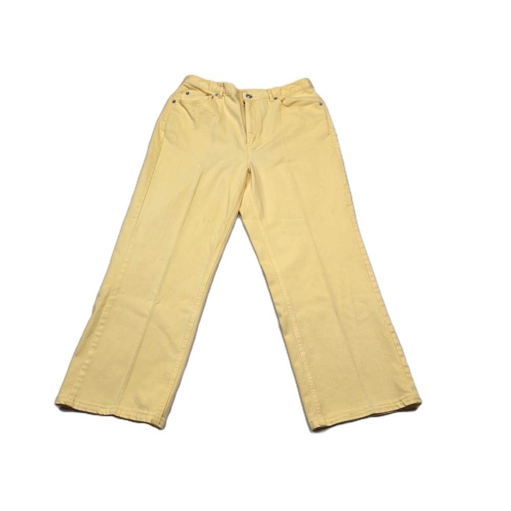 Talbots Women's Vintage 90s Stretch Yellow Cotton Casual Pants Size 12